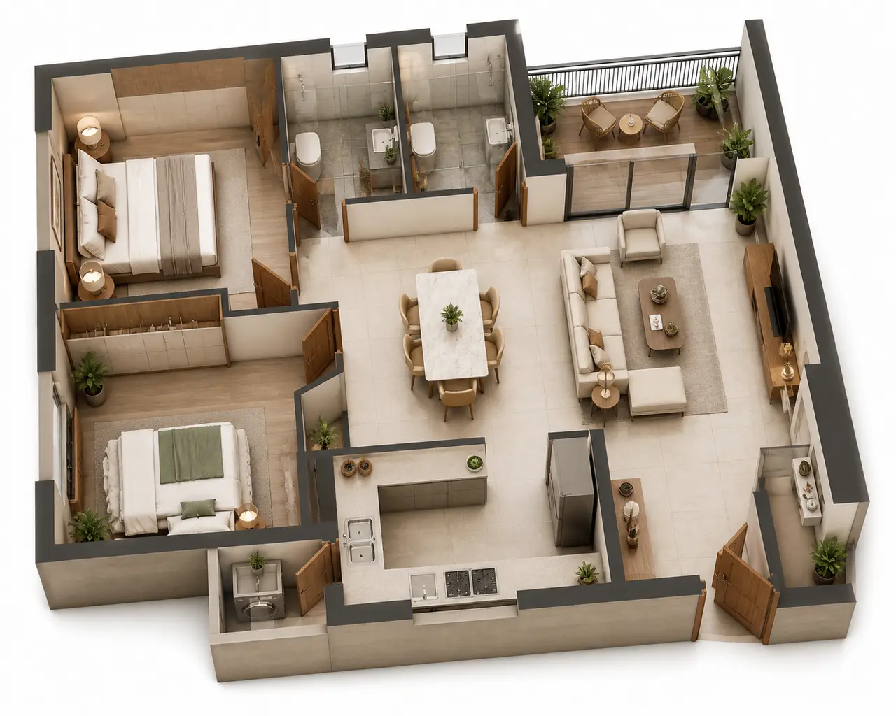 Prestige Park Lane 2 BHK floor plan image