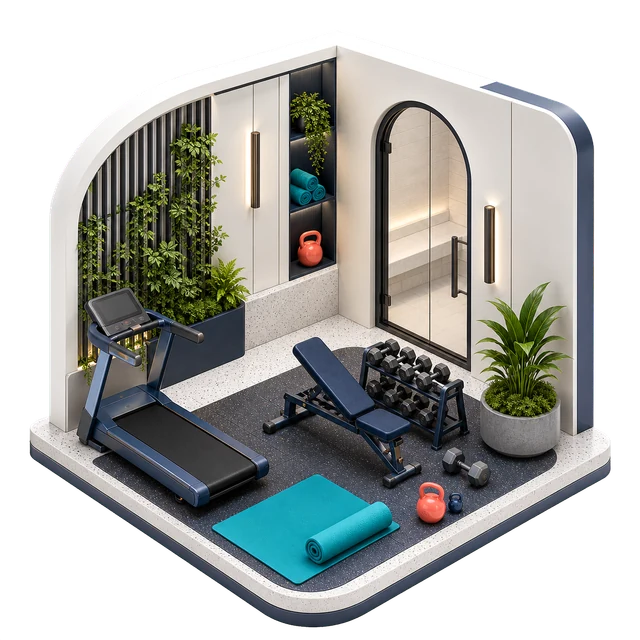 Fitness and sport amenity illustration